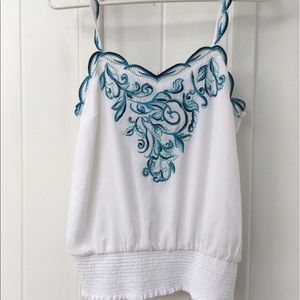 WHBM Embroidered Top - XS